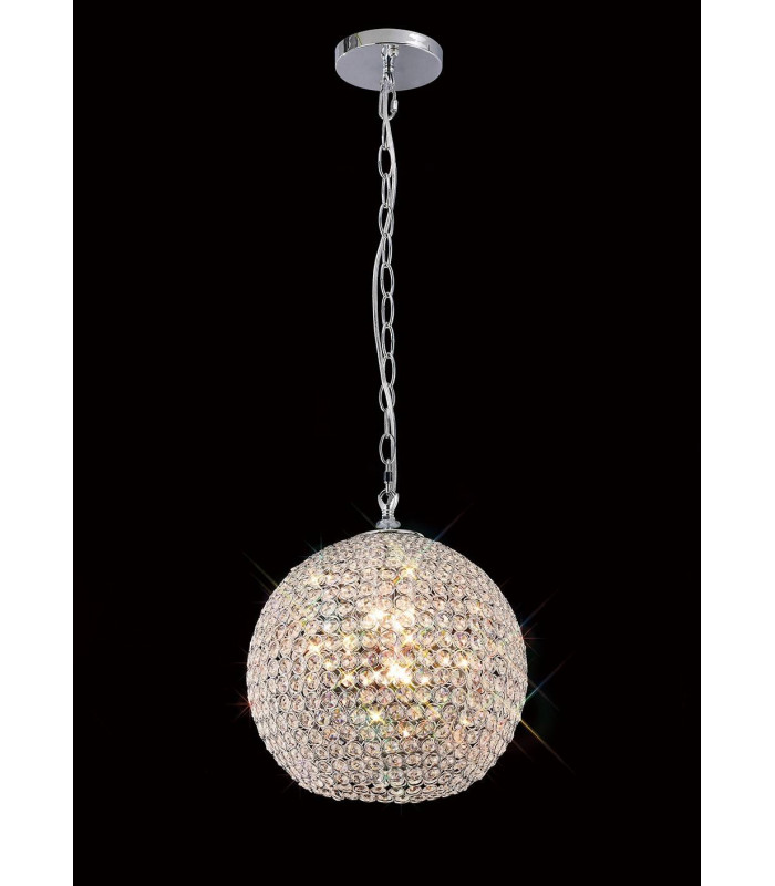 Ava lámpara colgante 5 bombillas cromo pulido / cristal