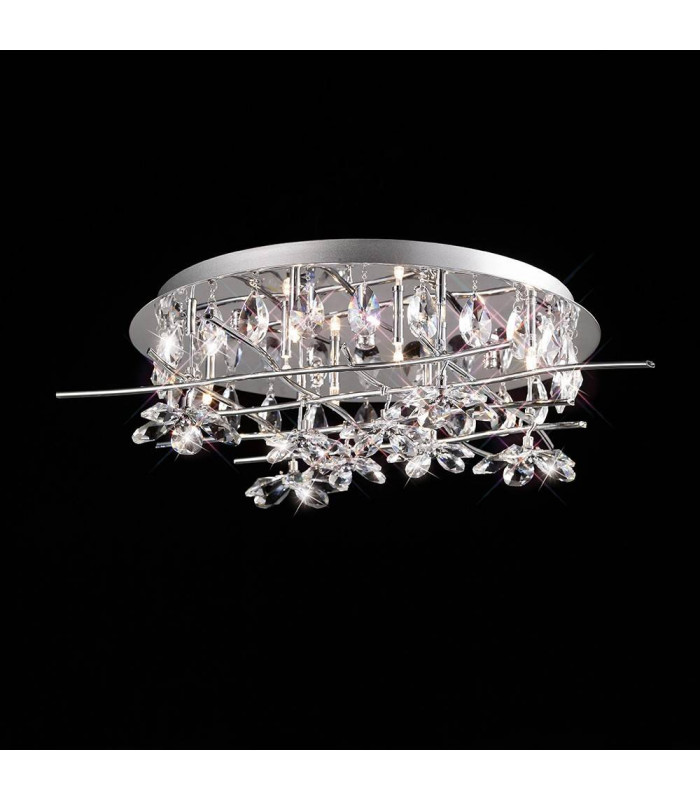 Lámpara de techo Aviance 8 luces cromo pulido / cristal