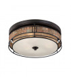 plafonnier ventilateur vintage 2 ampoules e27 max 60w brun patiné