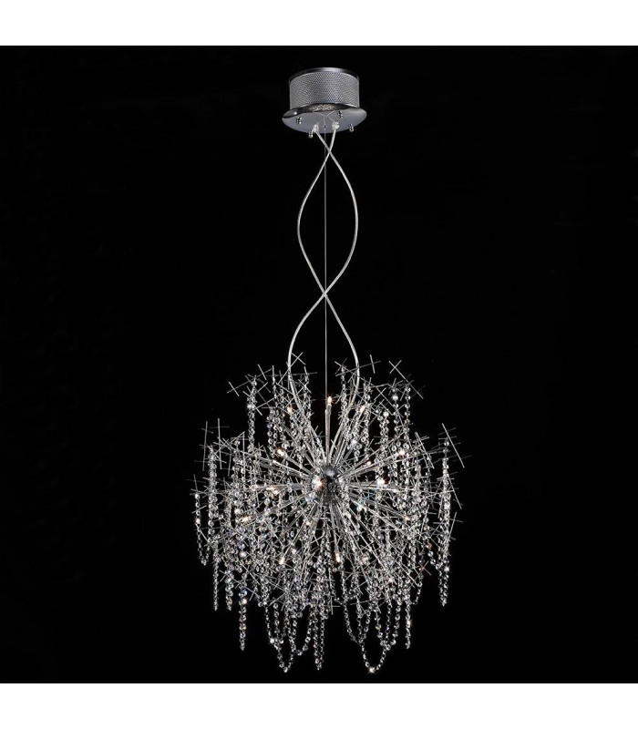 Lexi 22 Bulbs lámpara colgante cromo pulido / cristal