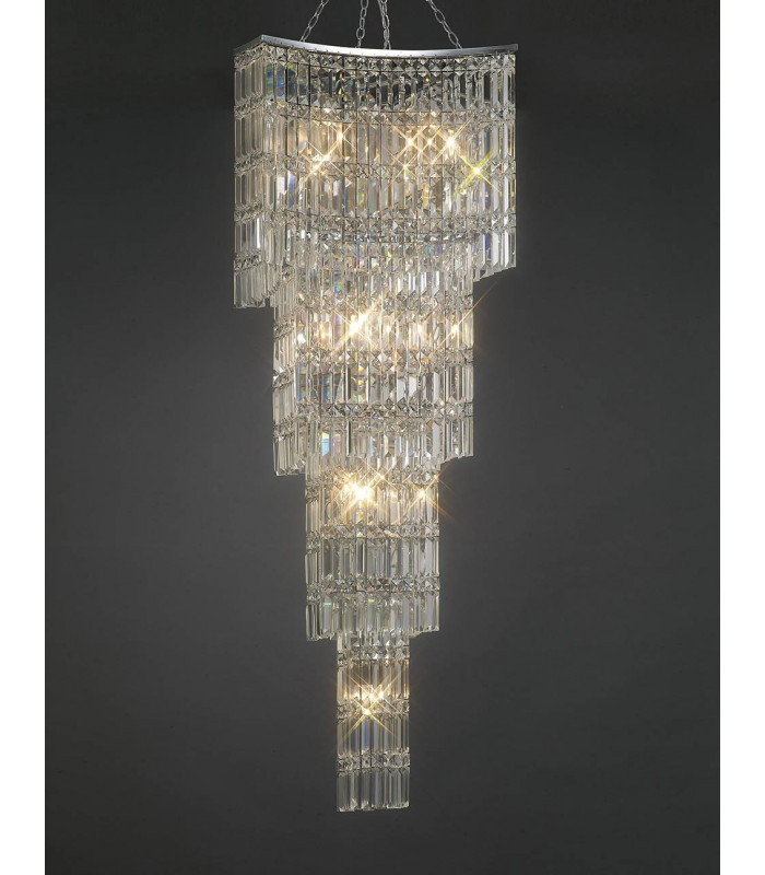 Lámpara colgante Gianni Tall 11 Bulb cromo pulido / cristal