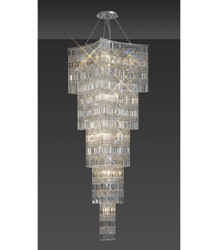 Lámpara colgante Gianni Tall 15 Bulbs cromo pulido / cristal