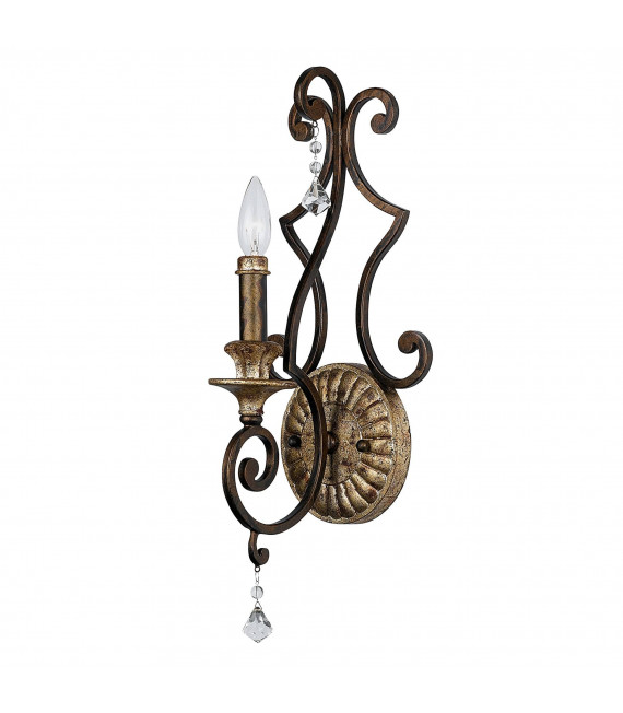 Colgante Marquette, bronce y cristal, 3 bombillas.