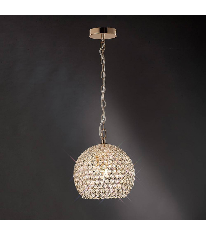 Ava lámpara colgante 4 bombillas oro / cristal