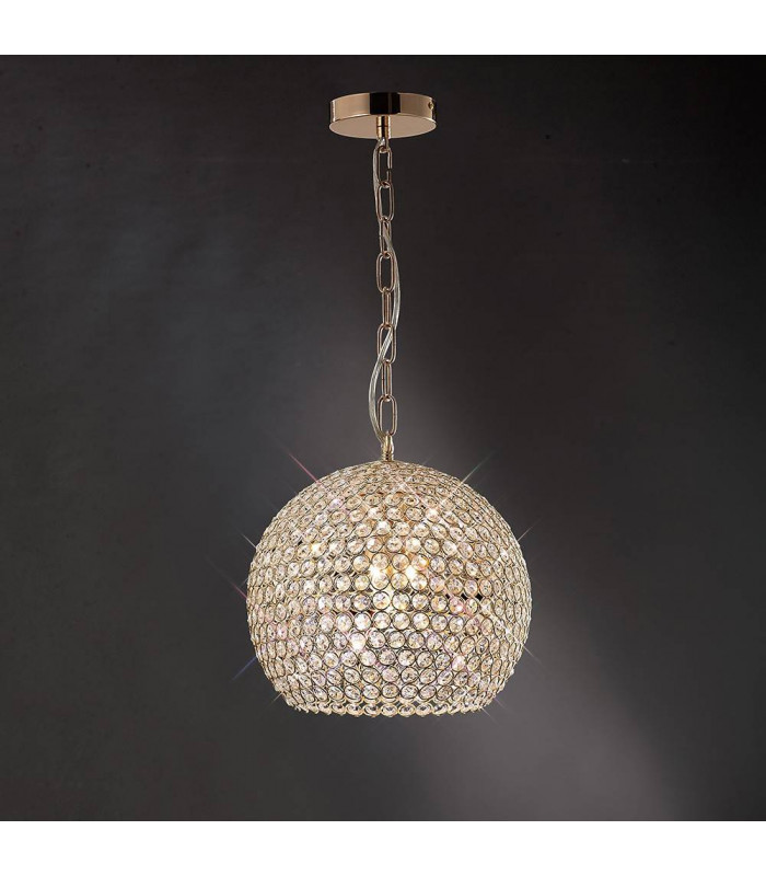 Ava lámpara colgante 5 bombillas oro / cristal