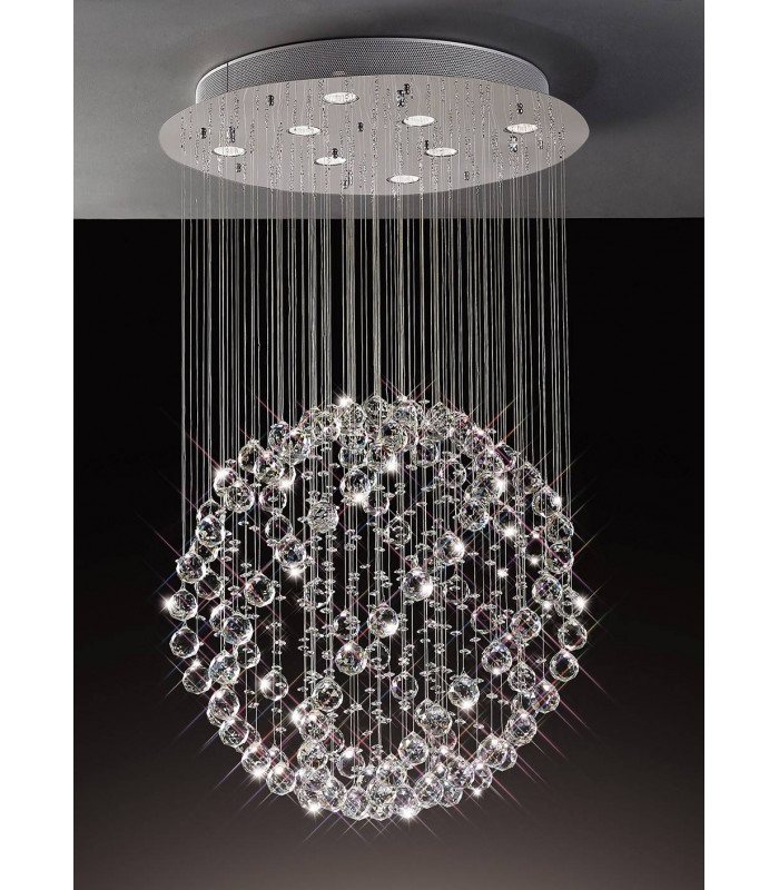 Colgante Colorado Medium Sphere 8 Light Cromo Pulido / Cristal