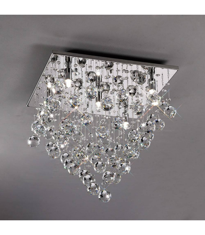Colorado plafón cuadrado 5 luces cromo pulido / cristal