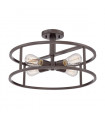 plafonnier ventilateur vintage 2 ampoules e27 max 60w brun patiné