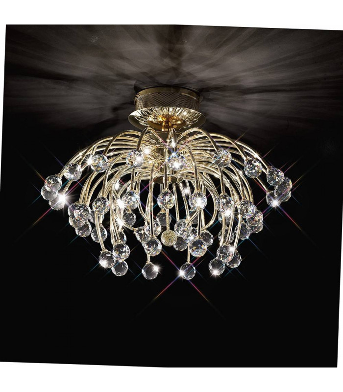 Plafón Xeena 10 Bombillas oro / cristal