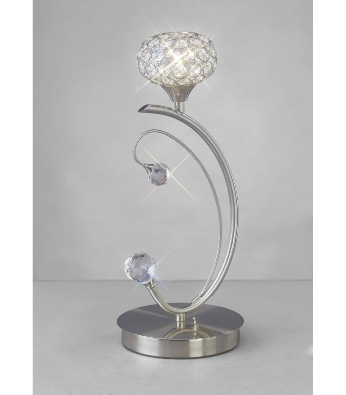 Lámpara de sobremesa Cara 1 Bombilla níquel satinado / cristal