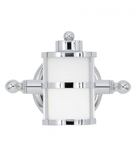 Aplique de pared Cheadle, cromo y vidrio.