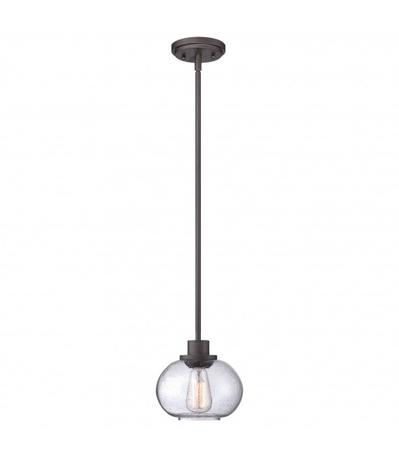 Lampada a sospensione Trilogy, bronzo antico e vetro