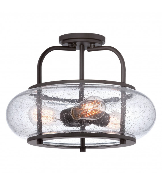 Trilogie Pendelleuchte, antike Bronze und Glas