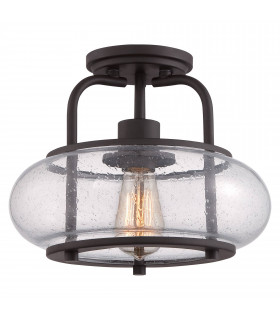 Lampada da soffitto Trilogy, bronzo antico e vetro, 3 lampadine