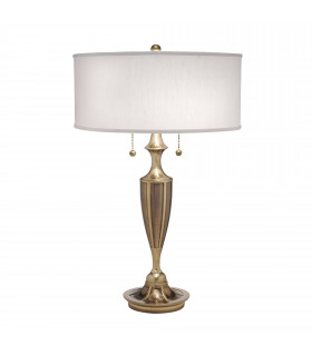 Gatsby Lampe, antikes Nickel, mit weißem Lampenschirm