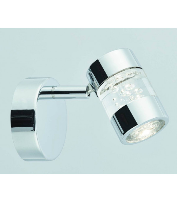 Blasen Wandleuchte, Chrom und Acryl, 1 LED-Spot