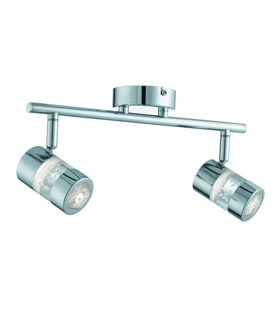 Blasen Deckenleuchte, Chrom und Acryl, 2 LED-Strahler