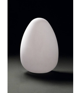 Huevo Egg Lampada da tavolo 1 lampadina CFL Grande interruttore in linea da interno, bianco opale