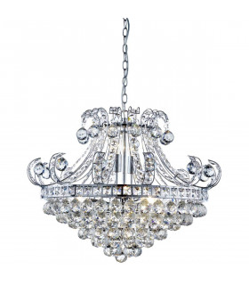 Lámpara colgante de 6 luces Bloomsbury en cromo y cristal