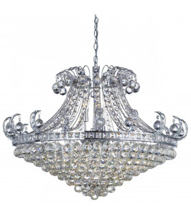 Lámpara colgante de 8 luces Bloomsbury en cromo y cristal