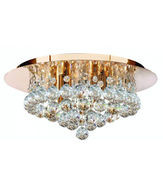 Lampada da soffitto a 4 lampadine Hanna, in oro e cristallo