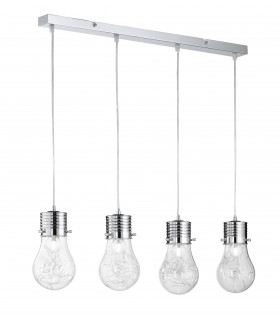 FUTURA lampada a sospensione cromata 4 lampadine