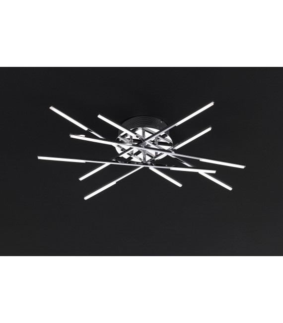 Plafoniera FORTE cromata con 12 lampadine a LED