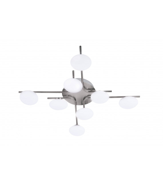 EVERETT Plafón níquel mate 8 bombillas LED
