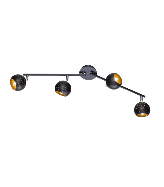 Faretto PILAR nero 4 lampadine