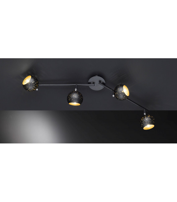 Faretto PILAR nero 4 lampadine
