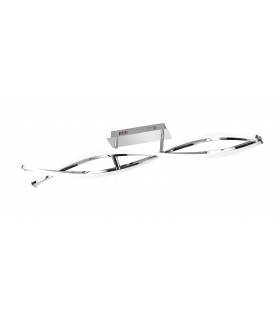 Plafoniera IDANA cromata con 2 lampadine a LED