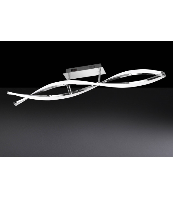 Plafoniera IDANA cromata con 2 lampadine a LED