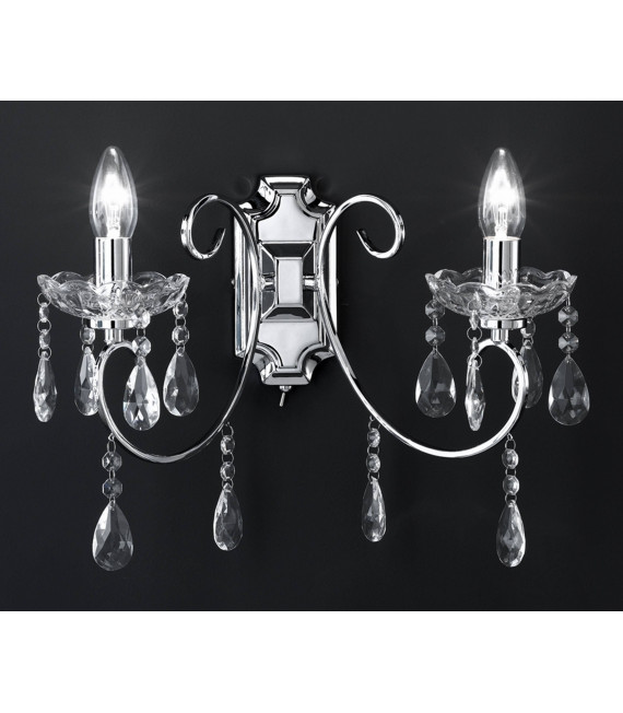 ARIZONA Chrom Wandleuchte 2 Lampen