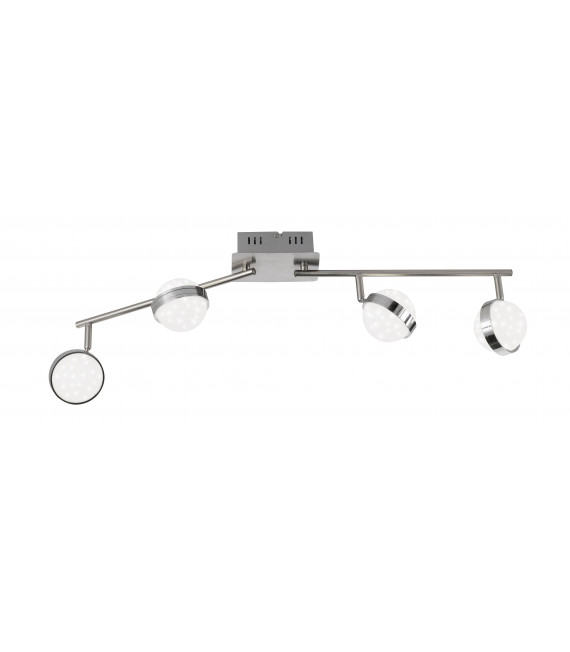 MUNDO foco níquel mate / cromo 4 bombillas LED