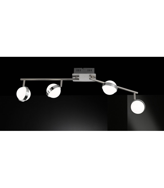 MUNDO foco níquel mate / cromo 4 bombillas LED