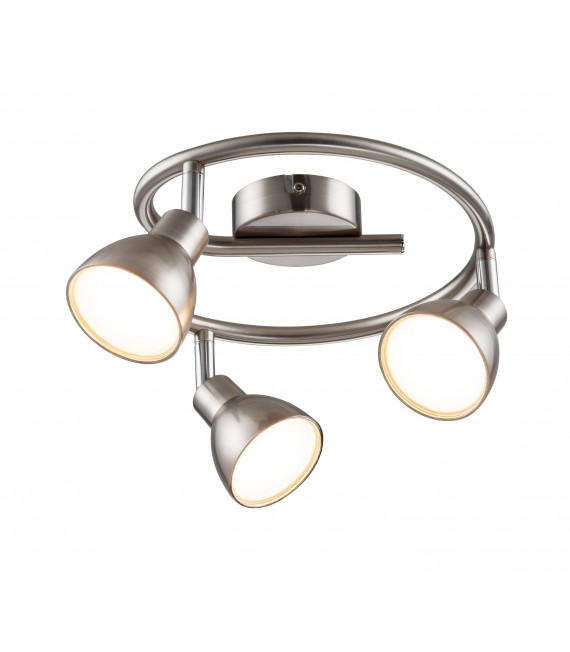 LESTER foco níquel mate / cromo 3 bombillas LED