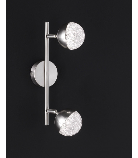 SANAN spot níquel mate 2 bombillas LED