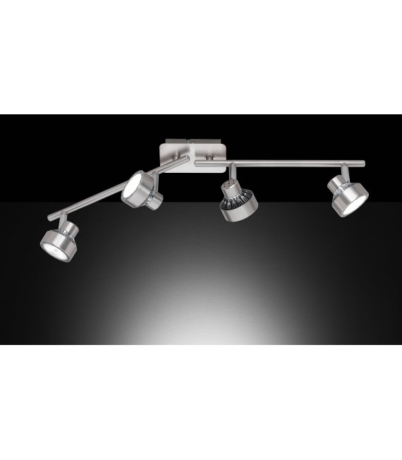 LOCAL spot nichel opaco / cromo 4 lampadine a LED