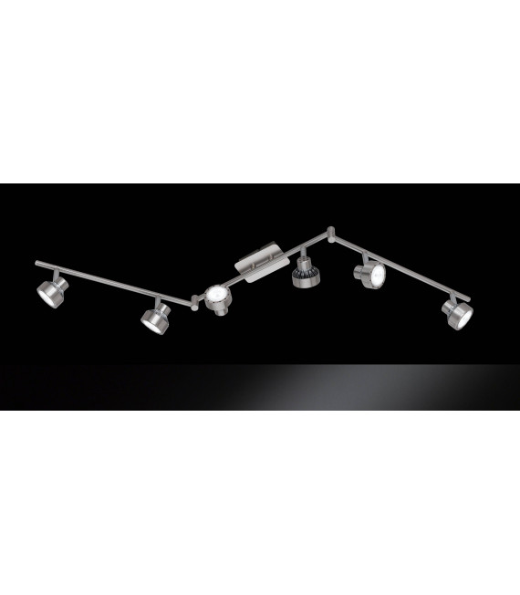 Foco LOCAL níquel mat / cromo 6 bombillas LED