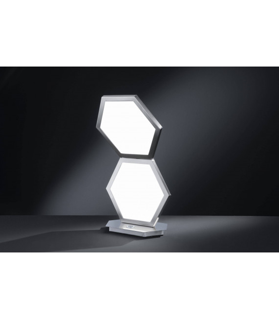 Lámpara de mesa SIGNE níquel mate 1 bombilla LED