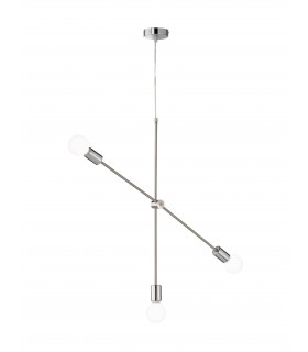 Lampada a sospensione SARA nichel opaco / cromo 3 lampadine
