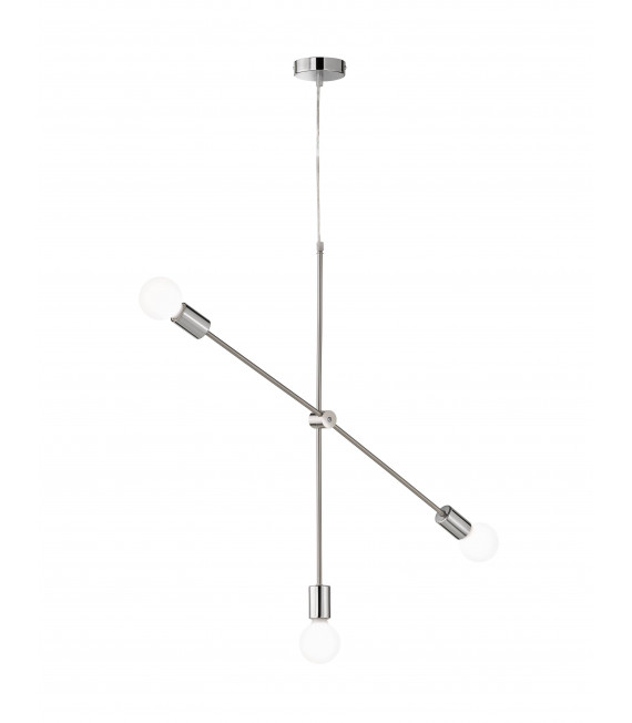 Lampada a sospensione SARA nichel opaco / cromo 3 lampadine