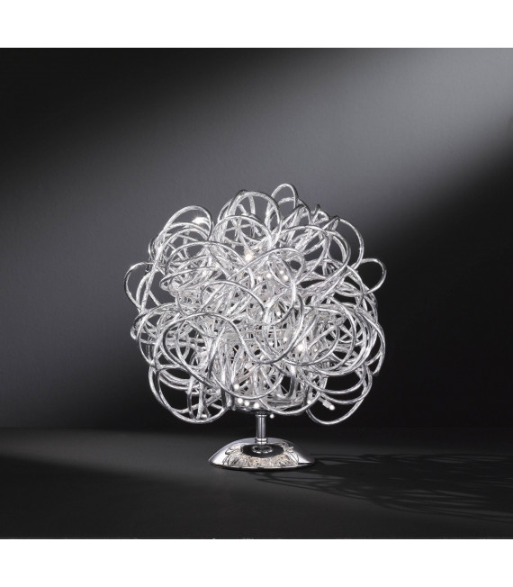 APART lámpara de mesa plateada 1 bombilla LED