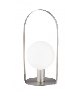Lampada da tavolo in vetro nichel opaco 1 lampadina