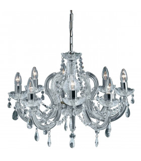 Suspension 8 ampoules Marie-Thérèse, en chrome et cristal