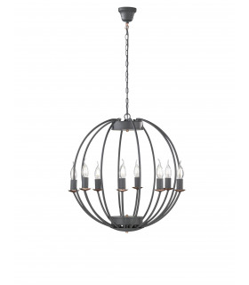 Sospensione VALETTA grigio chiaro 8 lampadine