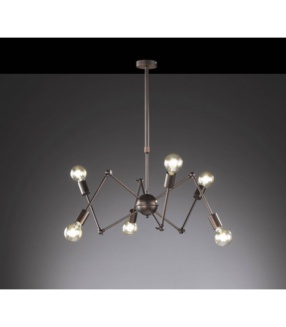 Lampada a sospensione CARMONA marrone antico 6 lampadine