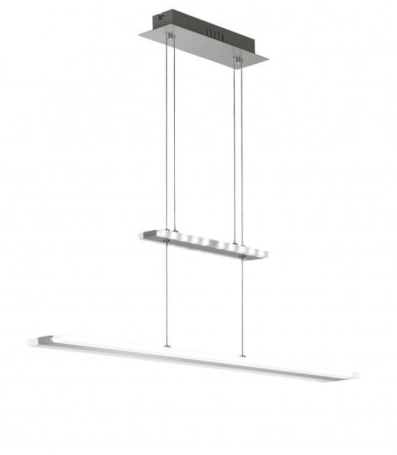 Lampada a sospensione MISSION nichel opaco / cromo 1 lampadina a LED