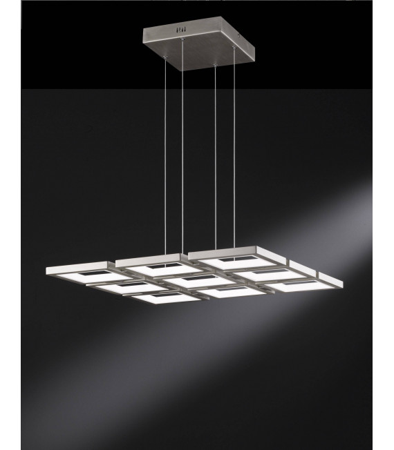 Lampada a sospensione VISO nichel opaco 1 lampadina a LED