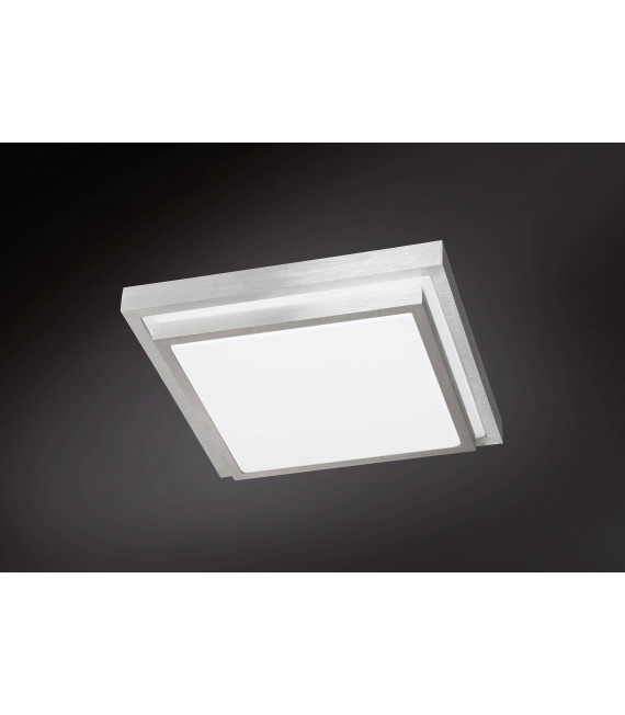 Lampada da soffitto HALDEN in alluminio spazzolato con 1 lampadina a LED